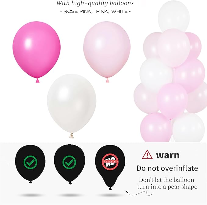 IMISNO Balloon Column Kit for Floor- Set of 2,Balloon Columns with Stand, Base and Pole,Balloon Tower Backdrop Decoration for Wedding, Baby Shower, Birthday Party, or Bachelorette Parties (PINK)