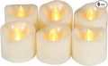 CANDLE CHOICE Battery Operated Flameless Tea Lights Votives Realistic Flickering Fake Electric LED Tealight Candles Set for Halloween Christmas Party Wedding Decorations Batteries Included 6 Pack