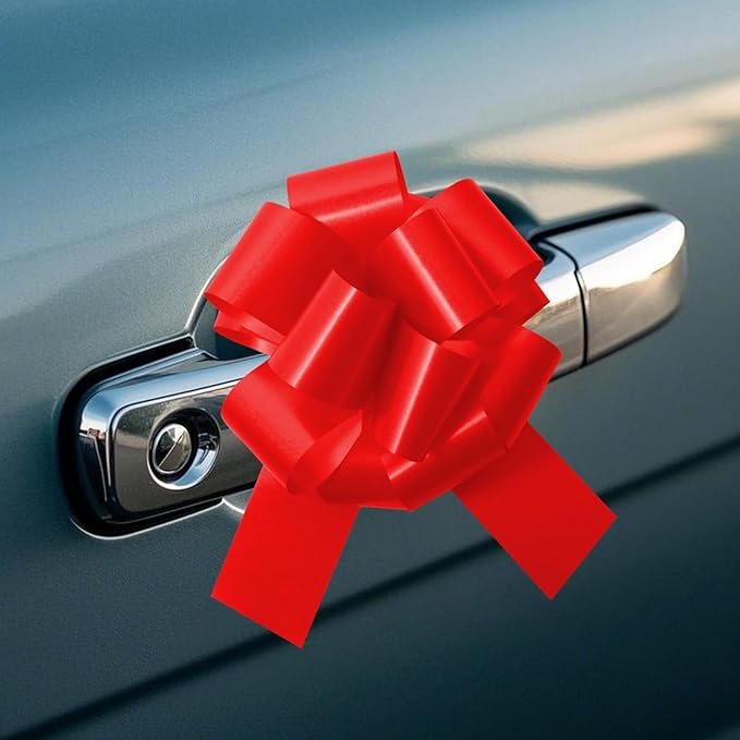 6 Pcs 6 Inch Red Pull Bows, Perfect for Gift Wrapping, Gift Wrapping Baskets Wedding Christmas Party Decorations, Crafts – Quality Pull Bows for Gifts and Decorations