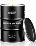 M&SENSE Scented Candle, Fireside Medium Jar Candle Gifts for Men, 70 Hours Slow Burning Natural Soy Candles 11.3oz, Stress Relief Aromatherapy Candles Home Decor, Valentines Day Gifts for Him