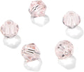 6mm Bicone 450Pcs Pink Crystal Glass Beads Faceted Bicone Shape Crystal Glass Spacer Beads for Bracelet Necklace Decorative Hand Jewelry Making (Pink, 6MM)