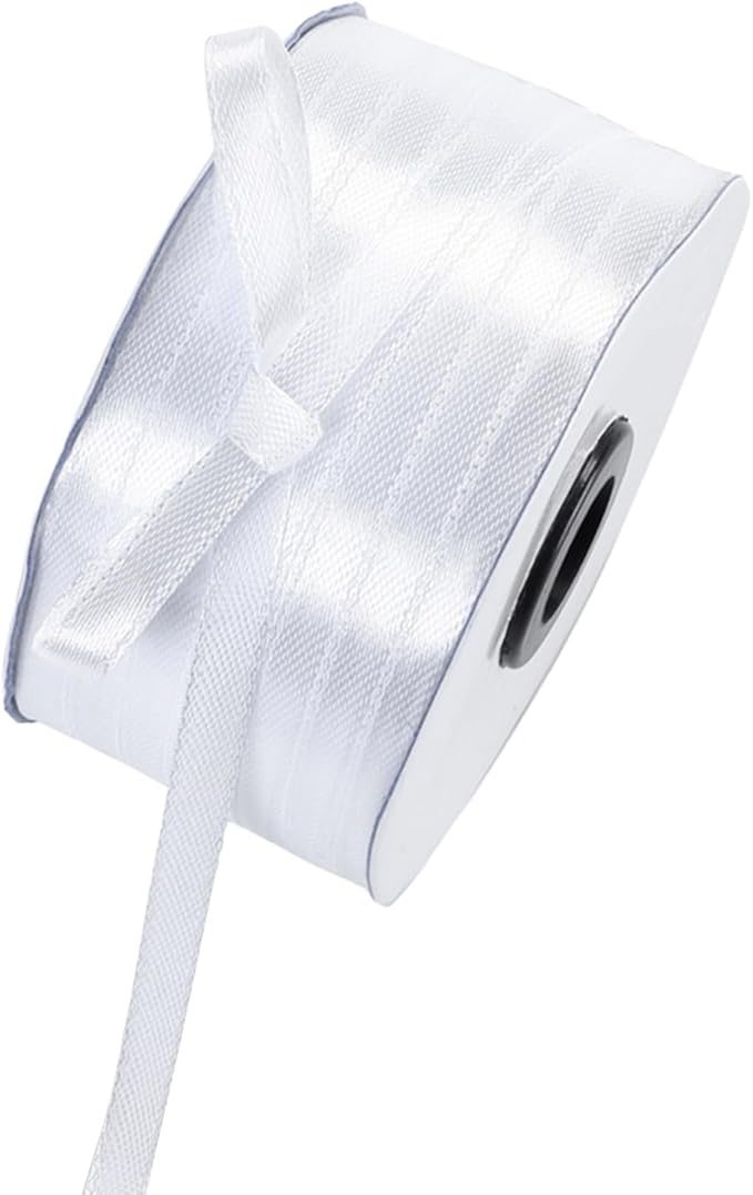 1/4 Inch White Satin Ribbon 230 Yards Bulk Fabric Ribbons for Gift Wrapping, Scrapbooking, Crafts and DIY Projects, Wedding, Event Decor