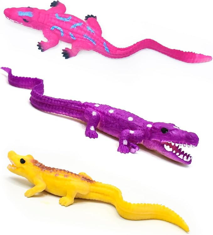 10 Pcs Alligator Animal Figure Bath Toys, Color Changing Crocodile Toy, for Kids 3 Years and up, for Themed Parties, Cake Topper, Kids Easter Basket, Stress Relief Adults