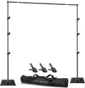 SLOW DOLPHIN Pipe and Drape Photography Backdrop Stand Kit Adjustable Photo Background Stand 10ft x 6ft with Metal Base for Parties Weddings Birthday Party Events Photo Booth