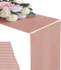 24Pack Table Runner 12 x 108 Inches Satin Silk Table Runner for Wedding, Birthday Party, Banquets, Graduations Decoration, fit Rectange and Round Table-Rose Gold