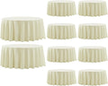 Round Tablecloth 132 Inch 10 Pack Ivory Tablecloths Washable Decorative Linen Polyester Table Clothes Cover for Dining Table Banquets Buffet Parties and Wedding