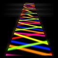 Haull 118 x 39 Inch Neon Light up Dance Floor Glow in The Dark Runner UV Reactive Blacklight Floor Aisle Runner Decor Wall Props for 80s 90s Neon Birthday Party Decorations(Glow Stick)