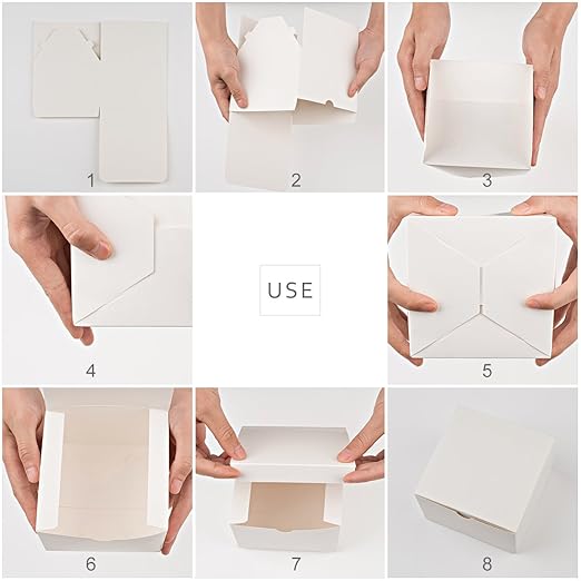 MESHA 3x3x3'' 100PC Cardboard Gift Boxes with Lids, Small for Bridesmaid Groomsmen Gifts,Cupcakes, Crafting, Party Wedding Favor, Bridal Baby Shower, White