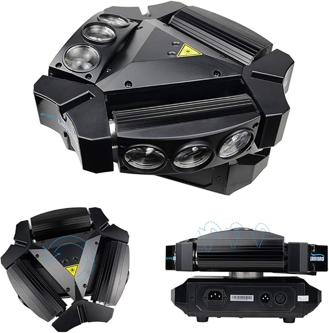 BETOPPER Moving Head Stage Lights,9x10W RGBW 4-in-1 LED Party DJ Lighting,19/51-CH 3 Header DJ Light Sound Activated/DMX 512 Disco Light for Bar,Disco,Dance Halls,Clubs,Mobile DJ,Gigs etc.