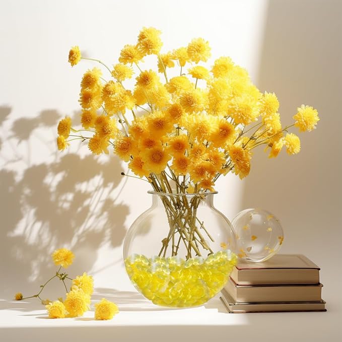 630 PCS Yellow Acrylic Flat Marbles Decorative Gems Table Confetti for Vase Fillers,Table Scatters,Floral Display,Fall Decor,Party Decoration,15 OZ