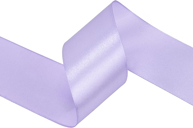 Lavender Satin Ribbon 1-1/2 inch X Continuous 25 Yards, Single Face Polyester Ribbon Perfect for Gift Wrapping, Flower Bouquet, Wedding Decor, Crafts, Bow Making, Sewing and More