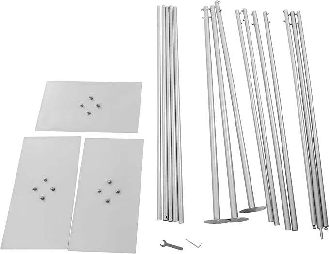 20ft x 10ft Adjustable Telescopic Heavy Duty Portable Pipe and Drape Backdrop Stand Photography Background Party Event Wedding Decoration Exhibition Trade Show Photo Studio Support Equipment
