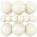 12Pcs Cream White Round Foil Balloons, 22" 10" 4D Helium 4D Mylar Ivory Balloon, Beige Big Foil Balloon Sand White for Birthday Boho Wedding Anniversary Bridal Shower Gender Reveal Party Decorations