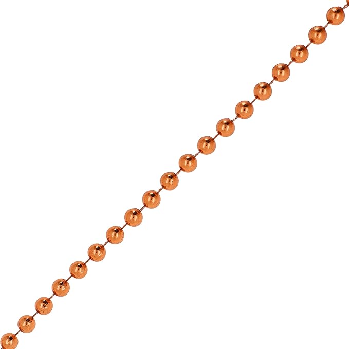 Mandala Crafts 8mm Faux Copper Pearl Beads Roll - 20 Yards Strand of Fake Pearls Chain Garlands Spool String for Christmas Tree, Wedding, Party, Vases, DIY Decoration