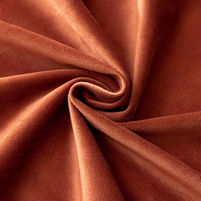 F-CHU Luxury Burnt Orange Tablecloth Thickset Velvet Tablecloth with Beautiful Gold Vintage Tassels Table Cloth for Home Decor Wedding, Party, Banquet and Events 60" Round