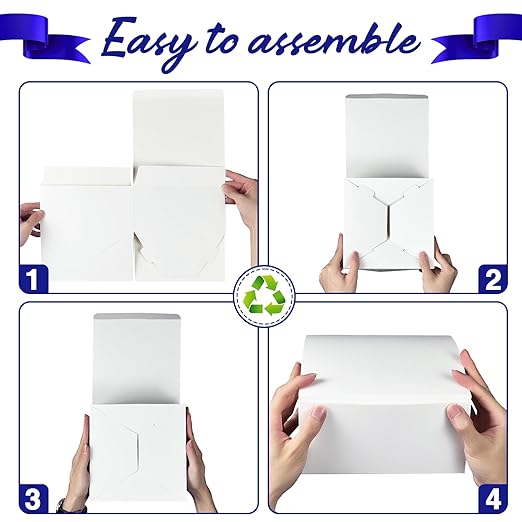MESHA White Gift Boxes with Lids 8x8x4'' 100PC, Gift Boxes Bulk for Small Business, Bridesmaid Proposal Boxes with Lids for Engagement Wedding Favors