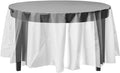 Party Solids Pack Of 12 Premium Plastic Tablecloth 84 Inch Round Table Cover - Clear