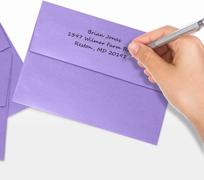 LUXPaper A7 Invitation Envelopes | Peel & Press | 5 1/4" x 7 1/4" | Amethyst Metallic | 80lb. Text | 250 Qty