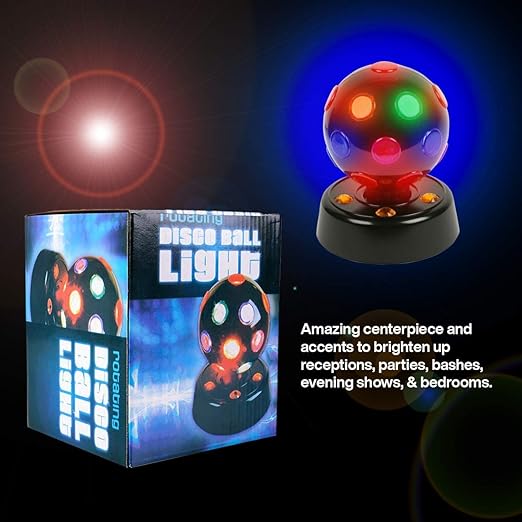 Kicko 7 Inch Disco Light - LED Multi-Colored Revolving Lighting Ball - Perfect for Home and Party Decorations, Stage Lights, Rave, School Festivals, Stress Reliever