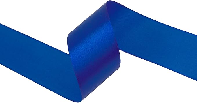 Dark Royal Blue Satin Ribbon 1-1/2 inch X Continuous 25 Yards, Single Face Polyester Ribbon Perfect for Gift Wrapping, Flower Bouquet, Wedding Decor, Crafts, Bow Making, Sewing and More