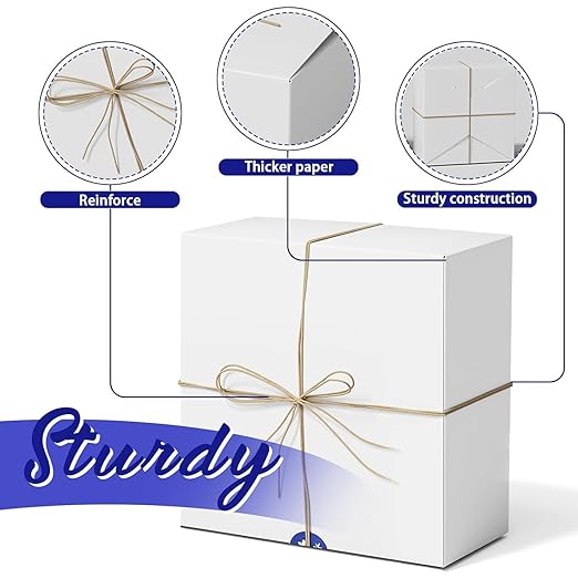 MESHA Gift Boxes Bulk with Lids 8x8x4'' 300PC White, Gift Boxes Bulk for Small Business, Bridesmaid Proposal Boxes with Lids for Engagement Wedding Favors