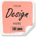Custom Stickers - Personalized Labels with Any Design Image Logo Text, Custom Thank You Labels, Business Logo Stickers, 100 Square 2"x2" Labels