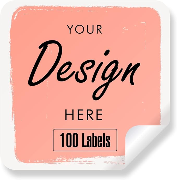 Custom Stickers - Personalized Labels with Any Design Image Logo Text, Custom Thank You Labels, Business Logo Stickers, 100 Square 2"x2" Labels