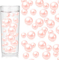 100PCS Light Pink Faux Pearls Beads for Centerpiece Vases, Vase Filler Faux Pearls, No Holes Filler Beads for Easter Party Anniversary Birthday Wedding Table Decor, 14/20/30mm