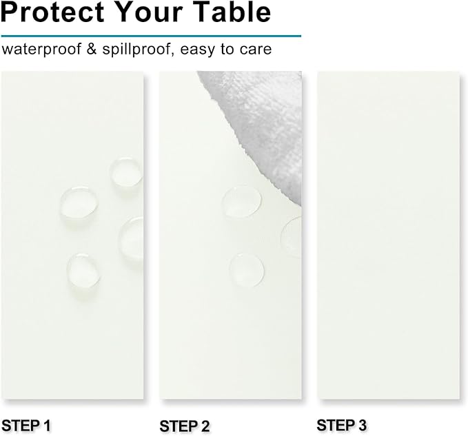 Hiasan Ivory Tablecloth for Rectangle Tables - Waterproof and Spillproof Washable Fabric Table Cloth for Dining Room Kitchen Party, 60 x 102 Inch