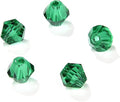 4mm Bicone 1800Pcs Green Crystal Glass Beads Small Faceted Bicone Shape Crystal Glass Spacer Beads for Bracelet Necklace Decorative Hand Jewelry Making (Green, 4MM)