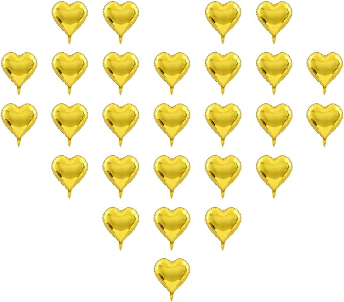 50 Pcs Gold Heart Shaped Balloon Foil Balloon 5 inch Heart Balloon for Valentinge's day Wedding Decoration (gold)