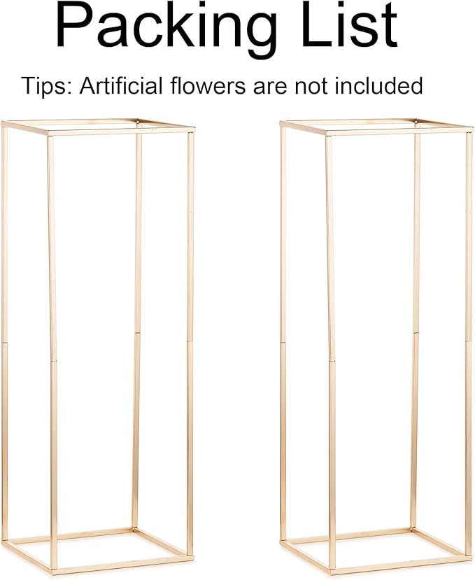 Gold Flower Stand for Table: 31.5” Tall Centerpiece Stand for Wedding Table Reception Floral Center Pieces with Home Decoration Party Event 2 PCS