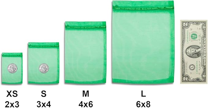 TheDisplayGuys 100-Pack XS 2 x 2 3/4" Light Green Sheer Organza Gift Bags with Drawstring, Goodie Bags for Jewelry, Candy Bags, Treat Bags, Wedding Favors Small Mesh Bags
