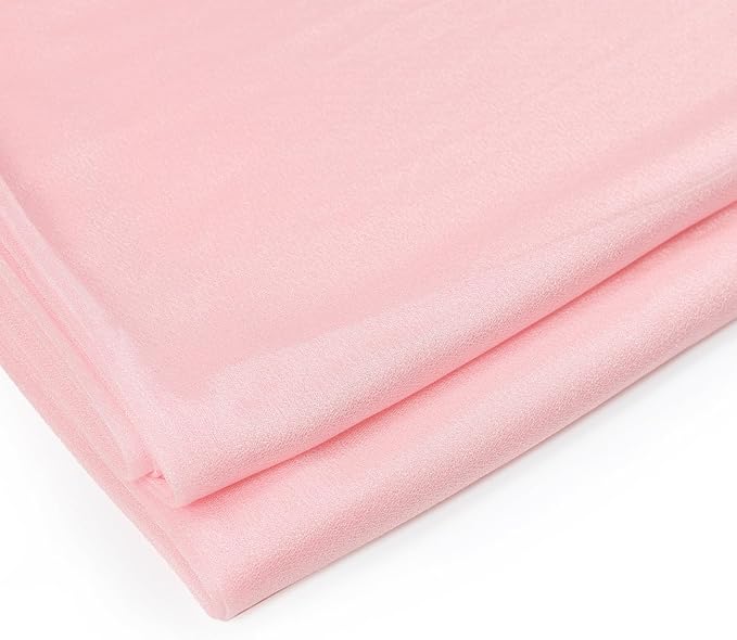 VDS Pack of 1 Panel (30 Inch X 20 Feet) Wedding Arch Draping Fabric Sheer Chiffon Fabric Drapery for Wedding Ceremony Reception Swag Backdrop Canopy Chuppah ARBO Altars Decoration (Blush Pink)
