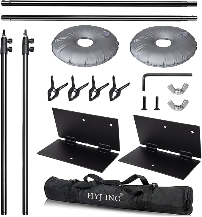 Pipe and Drape Photography Backdrop Stand Kit Adjustable Photo Background Stand 10ft x 6.5ft with Metal Base for Parties Weddings Birthday Party Events Photo Booth