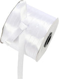 3/8" x 230 Yards White Satin Ribbon Single Faced Bulk Fabric Ribbons for Gift Wrapping, Crafting, Scrapbooking, Bows and Card Making