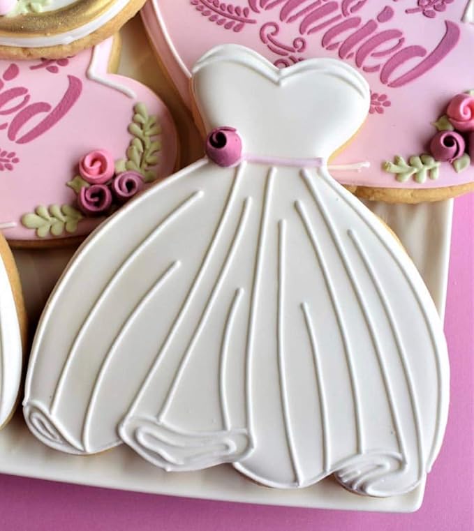 Ann Clark Cookie Cutters Wedding Dress/Ball Gown Cookie Cutter, 4" Made in USA