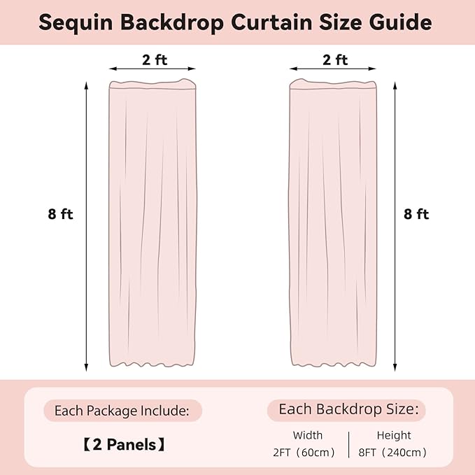 Sugargirl Purple Sequin Backdrop Curtain 2 Panels 2FTx8FT Glitter Purple Background Drapes Sparkle Photography Backdrop for Party Wedding Birthday Wall Decoration