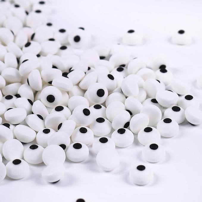 Candy Eyeballs, 0.4in/10mm Edible Eyes Sprinkles, Halloween Sprinkles, Candy Eyes for Decorating, Perfect for Cake, Cupcake, Macaron, Baking, Ice cream, and Cookies(4.23 oz Edible Eyeballs)
