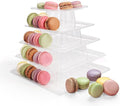 5 Tiers Square Macaron Tower Stand, Plastic Transparent Cake Stand Macaroon Display Rack Desserts Cupcake Holder Platter for Wedding, Birthday Party, Baby Shower, Party Decor