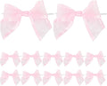 AIMUDI Pink Ribbon Bows 4" Organza Bows Premade Twist Ties Bows for Gift Wrapping Crafts Treat Bags Baskets Cake Pop Baby Shower Birthday Wedding Decor - 12 Counts