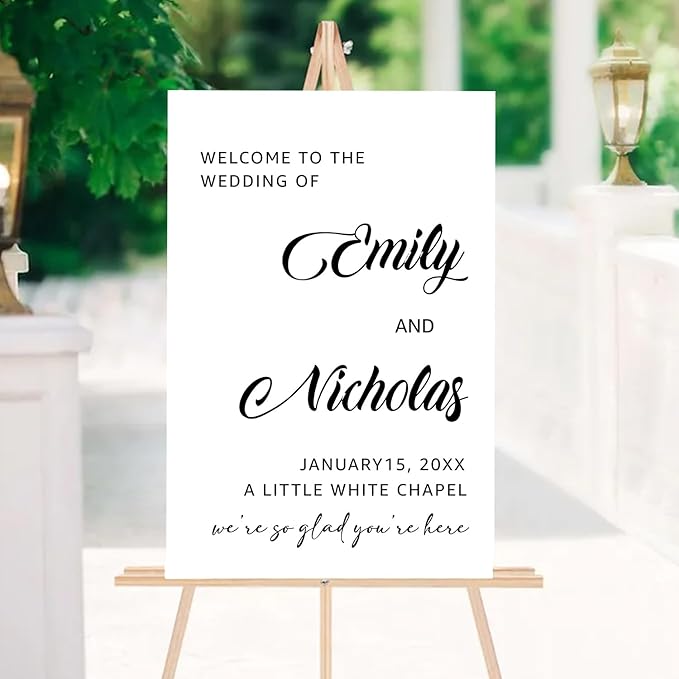 Personalized Wedding Welcome Sign Template, Modern Minimalist Reception Board, Editable Printable Wedding Sign