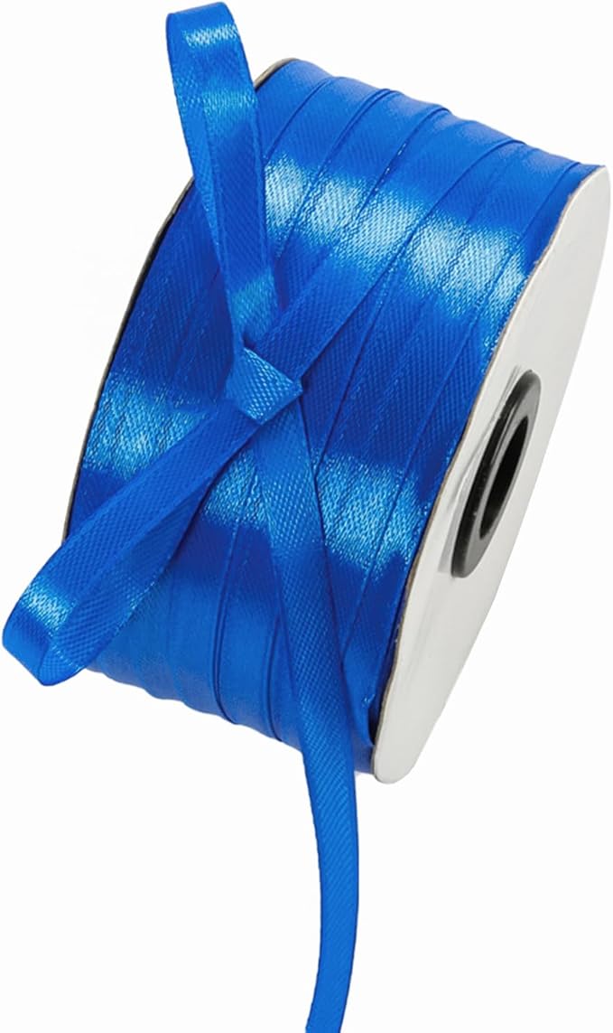 1/4 Inch Royal Blue Satin Ribbon 230 Yards Bulk Fabric Ribbons for Gift Wrapping, Scrapbooking, Crafts and DIY Projects, Wedding, Event Decor