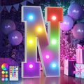 imprsv 3FT Colorful Marquee Light Up Letters N & Alphabet Sign with Remote, Baby & Large Letters for Baby Shower, Birthday, Engagement, Wedding Party Decor