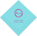 Weddingstar Personalized Printed Paper Napkins 3-Ply 50 Pack - Cocktail Sea Blue