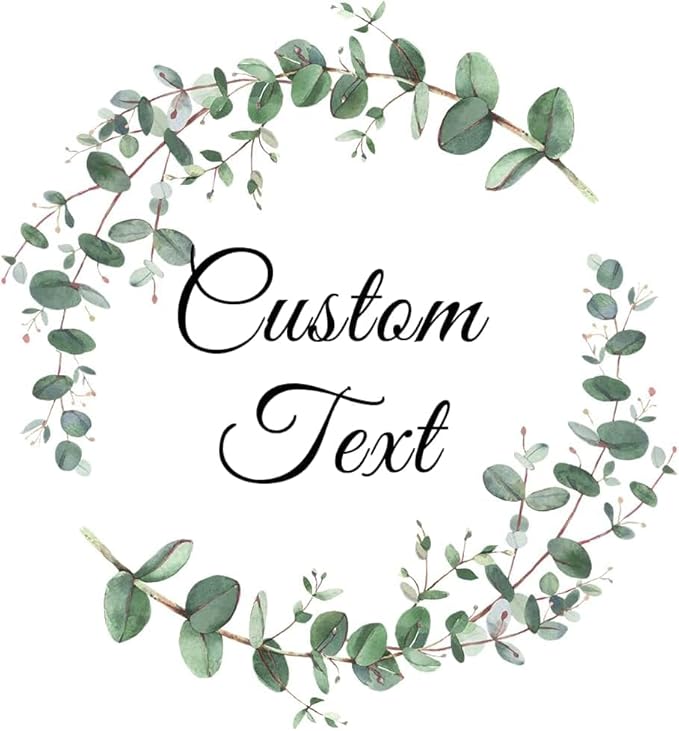 Premium Custom Stickers Labels - Personalized Stickers for Businesses Logo and Name. Birthday Pets and Label Product Boxes Wedding Favors Waterproof Labels (wreath 18, 4 inch)