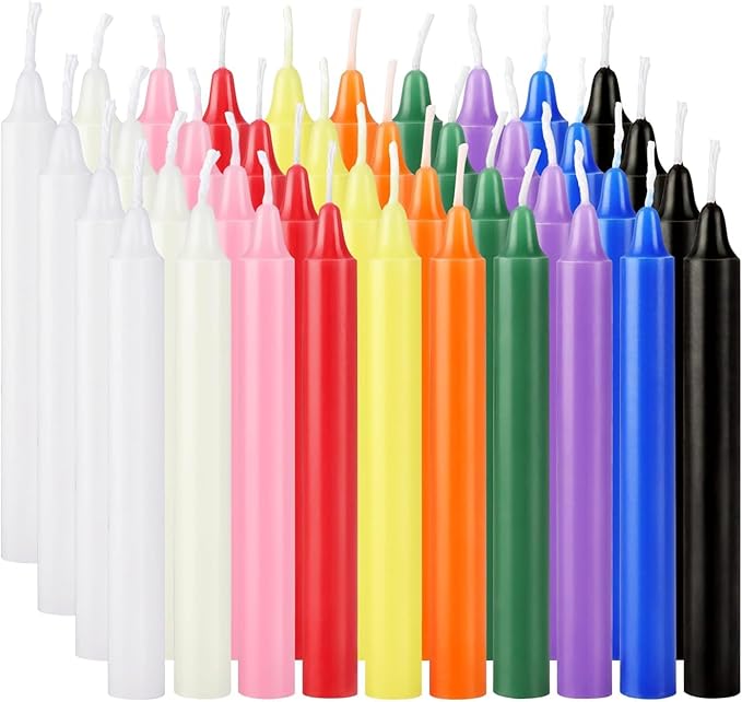40 Pack Spell Chime Candles-4 Inch Multi-Colored Taper Candles Sticks-for Home Decor Kitchen Decor Wedding Decoration-10 Colours