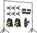 Backdrop Stand 10x7.5ft (WxH), Photo Back Drop Stand for Party, Heavy Duty Background Stand Kit with 6 Clamps and 2 Sandbags