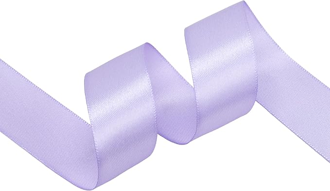 Lavender Satin Ribbon 1 inch X Continuous 25 Yards, Single Face Polyester Ribbon Perfect for Gift Wrapping, Flower Bouquet, Wedding Decor, Crafts, Bow Making, Sewing and More