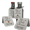 Take a Shot We Tied (or are Tying) The Knot (Rectangle Tags) 1.5" x 3" with Hanging Hole, Set of 25 Tags Personalize with Names,